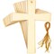 12 Pack Unfinished Wood Cross Cutouts with Gold Rope for Craft - Wooden Cross Ornaments Charms for Christian Baptism, Easter, First Communion, Rosary, Sunday School, Church